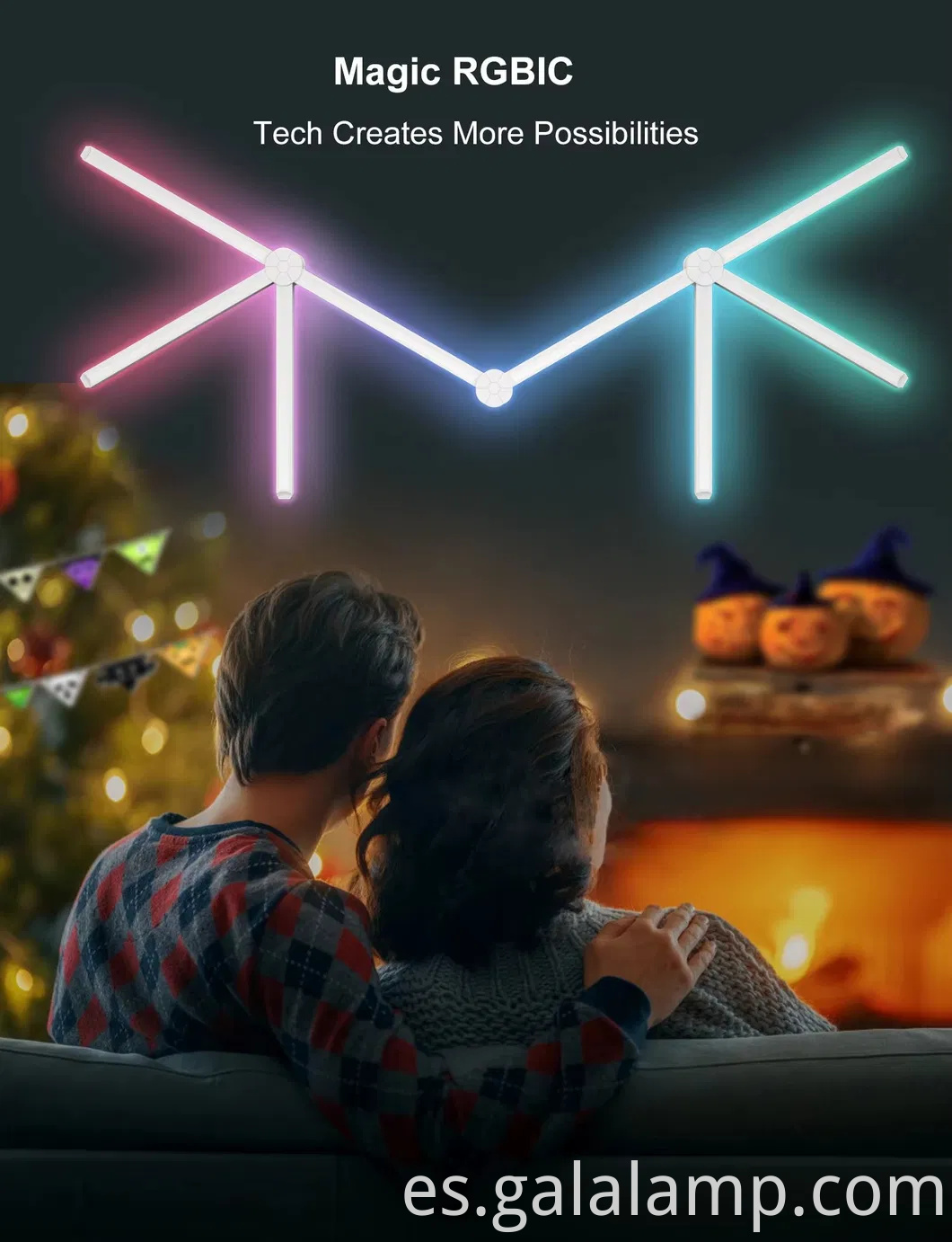 Lámpara de pared segmentada de RGB inteligente para juegos y decoración del hogar